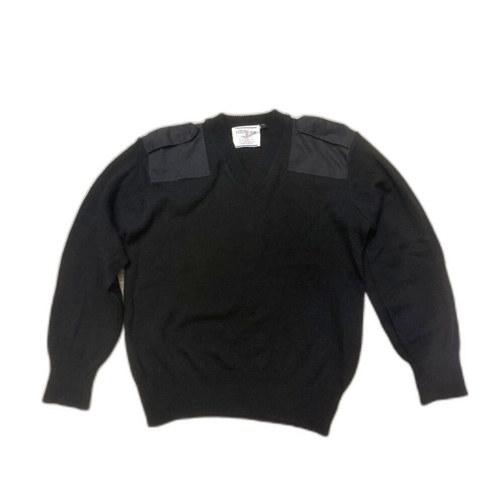 Flying Cross Men's Wool Blend Commando Officer Military Sweater Black XL